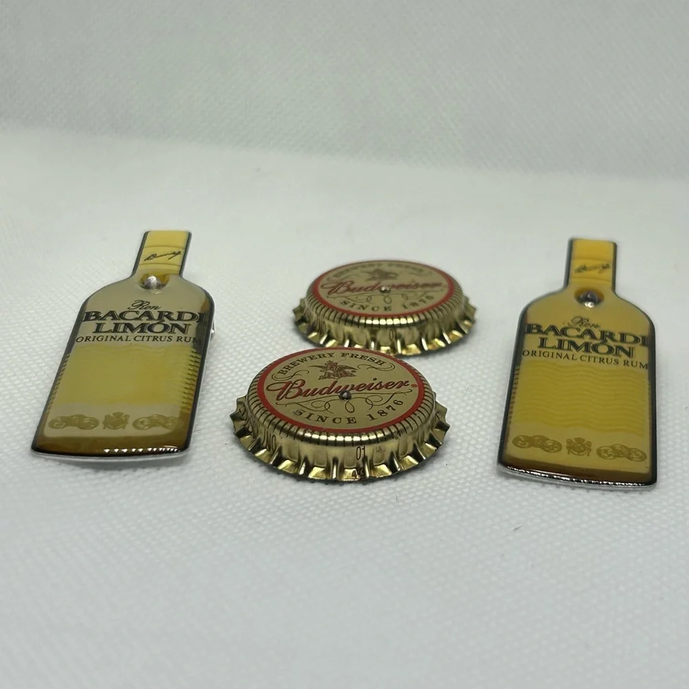 Bacardi Limon and Budweiser Bottle Cap Pins‎